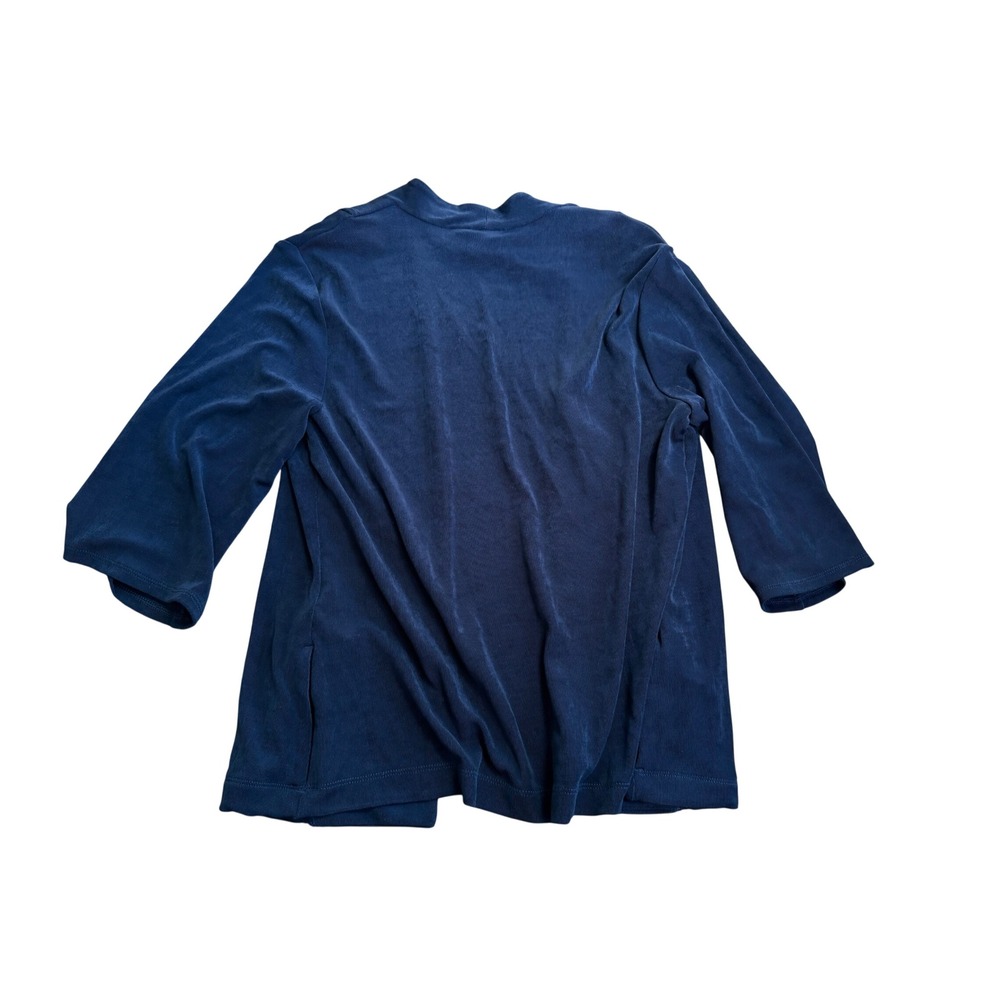 Chico's Travelers Nea Jacket India Ink Navy Blue Open Front Cardigan Size 1 NEW